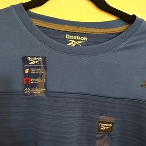 Reebok Short Sleeves Tech Blue Top / Shirt Size M